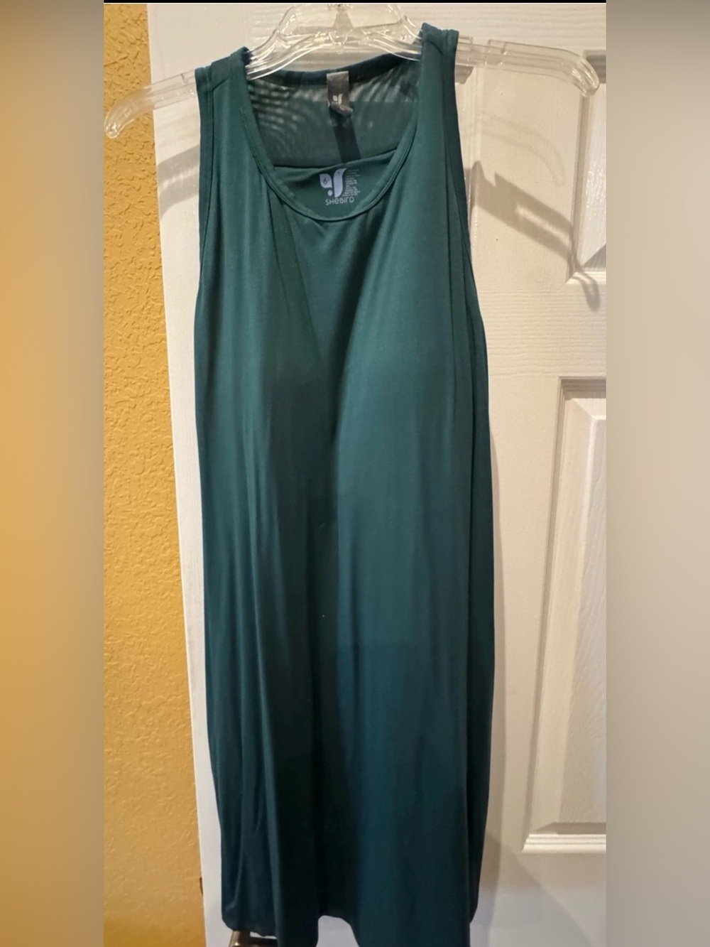 Shebird Built in Bra Dress in Green 6